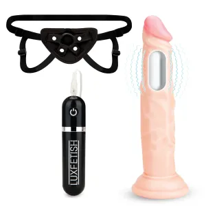 6.5" Realistic Vibrating Dildo & Strap-on Harness Set