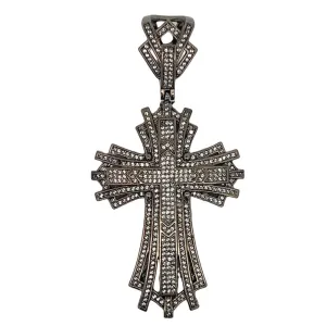 Black Baller CZ Cross Iced Out Pendant